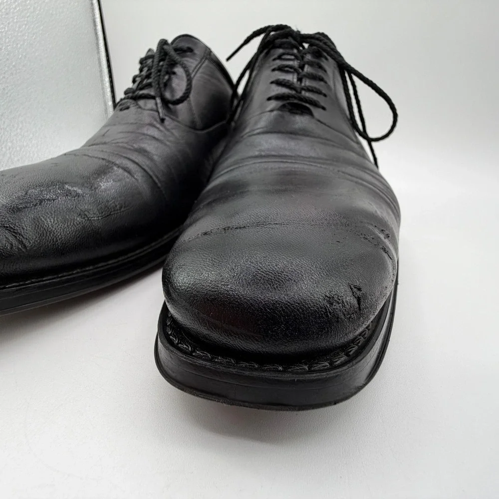 Magnanni Federico Oxford Shoes Mens Sz 11.5 D Black Leather‎ Cap Toe 12654 READ